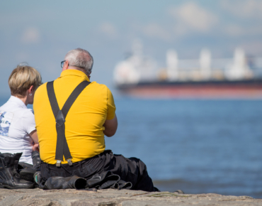 Villa Caldera and Hus Kiek in de See Cuxhaven Ship-watching on the channel